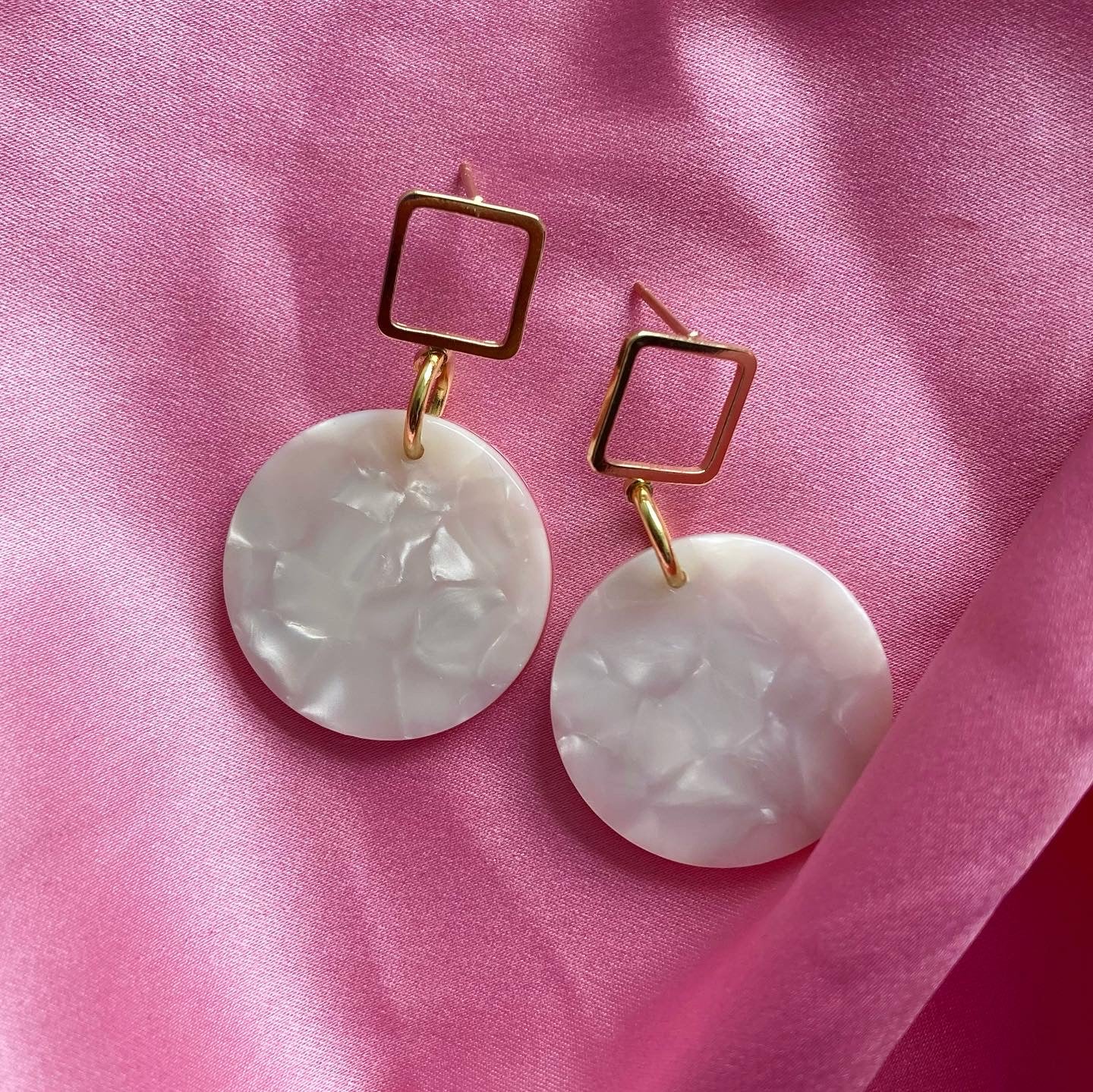 White Hayley Dangles - Super Moon London