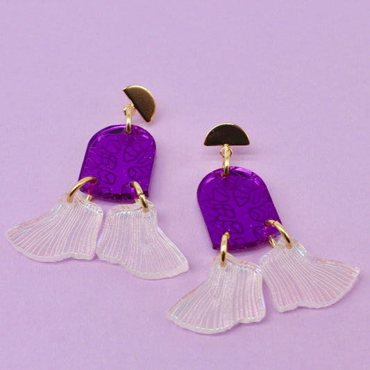 Purple Klimt Wing Dangles
