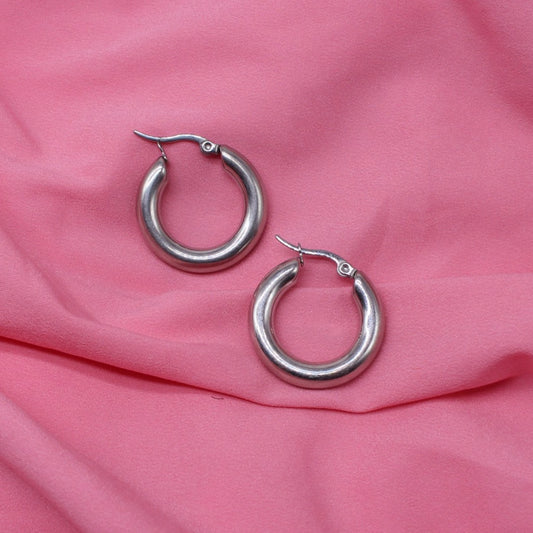 Silver Marie Hoop Earrings