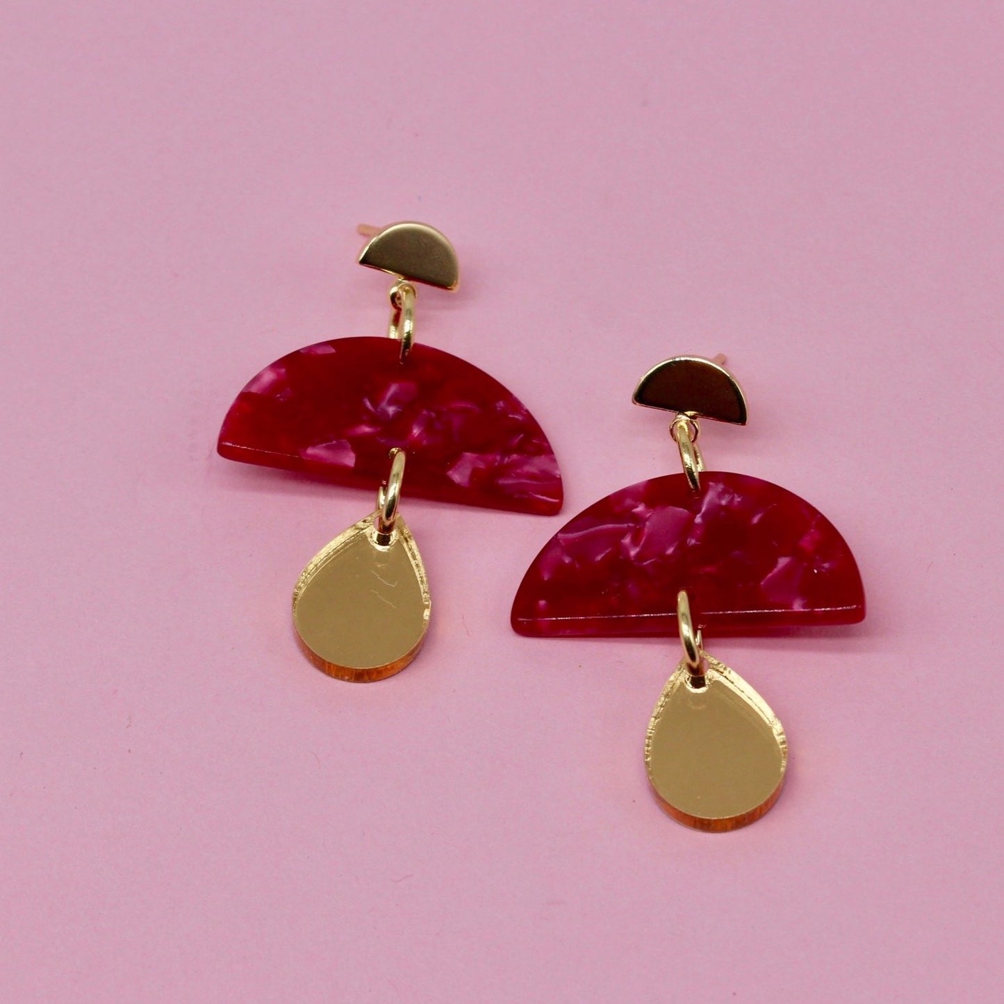 Red Vivianna Dangle Earrings