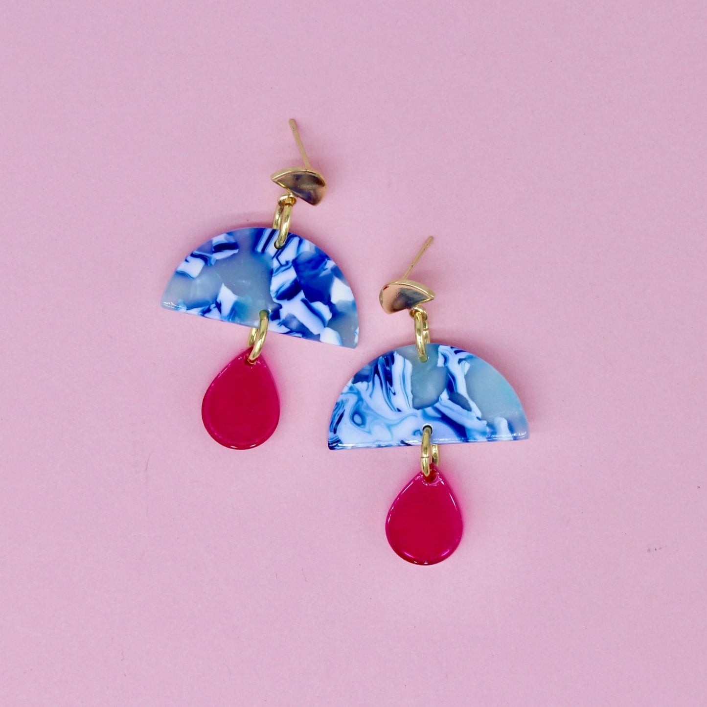 Blue Marble Vivianna Dangle Earrings