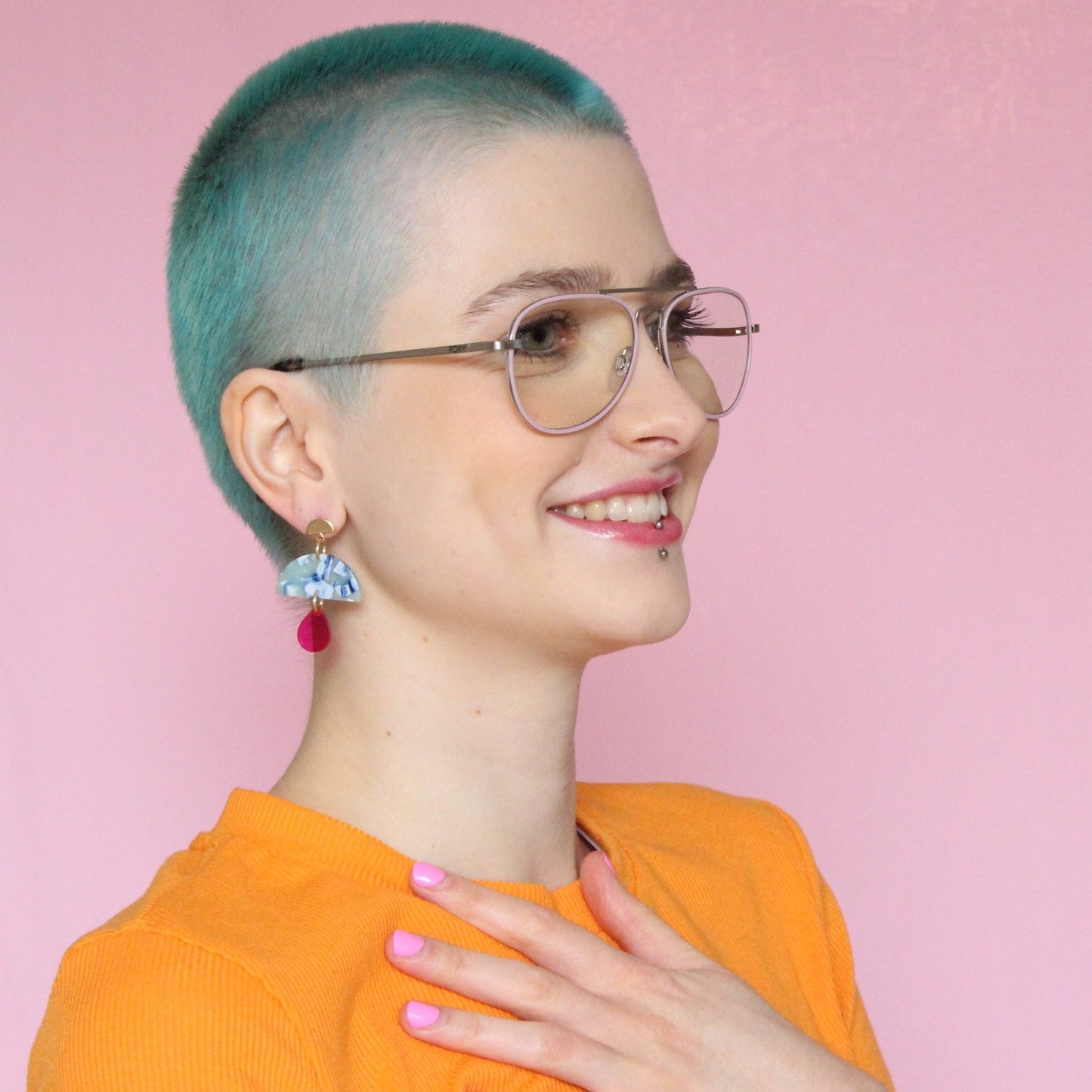 Blue Marble Vivianna Dangle Earrings