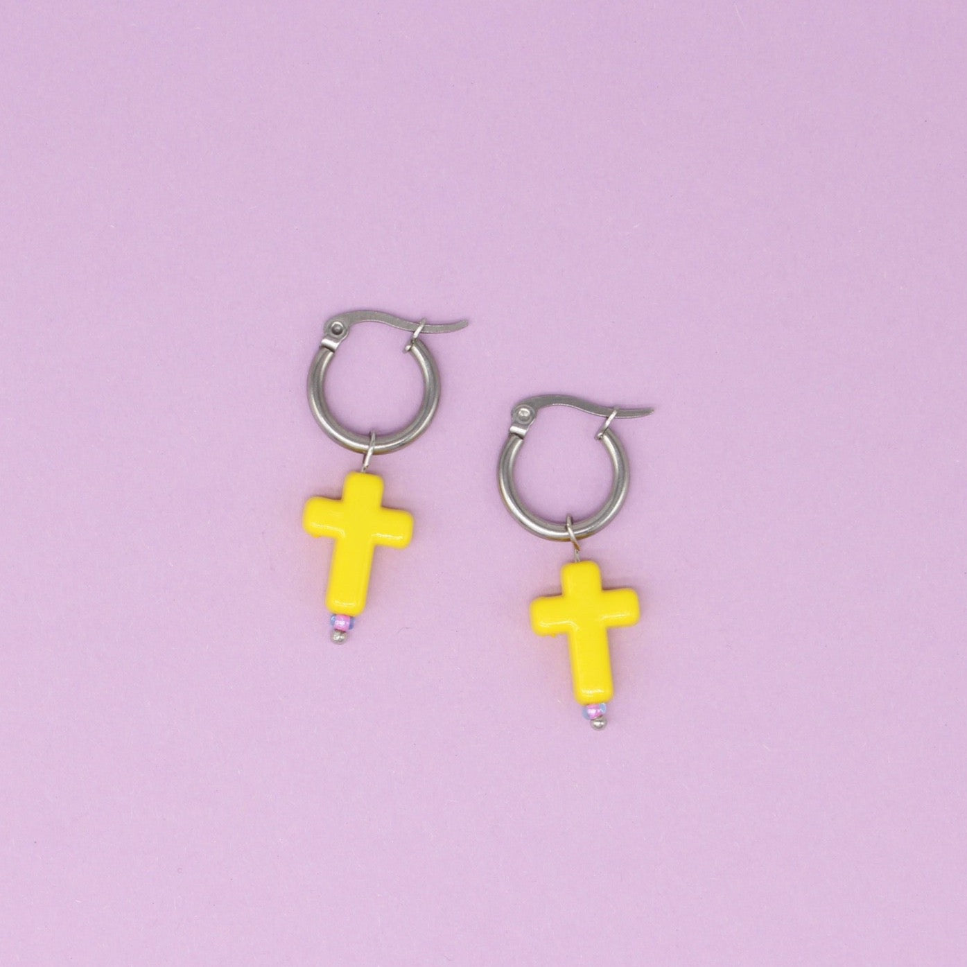 Canary Yellow Cross Nerrisa Hoops