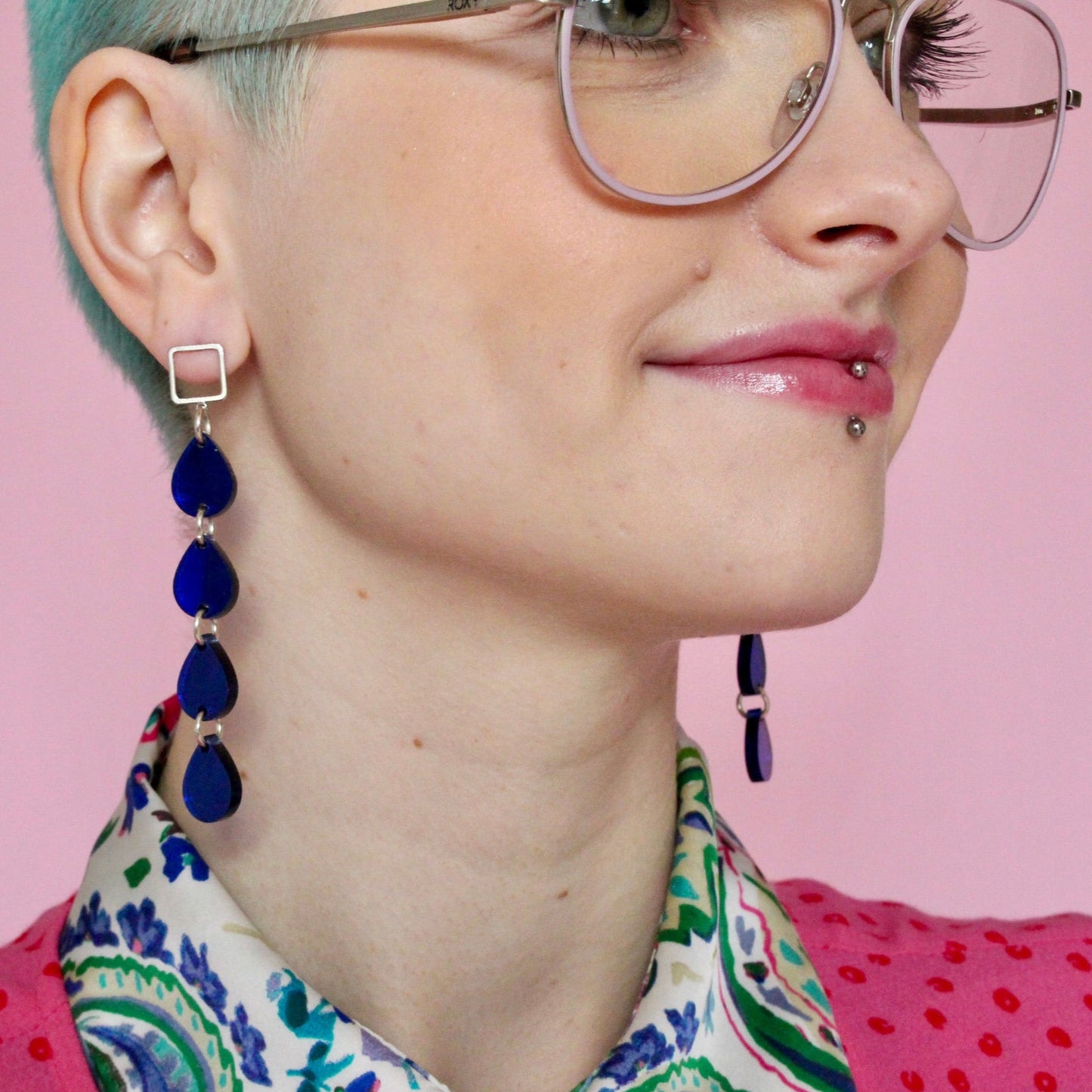 Cobalt Tess Dangle Earrings