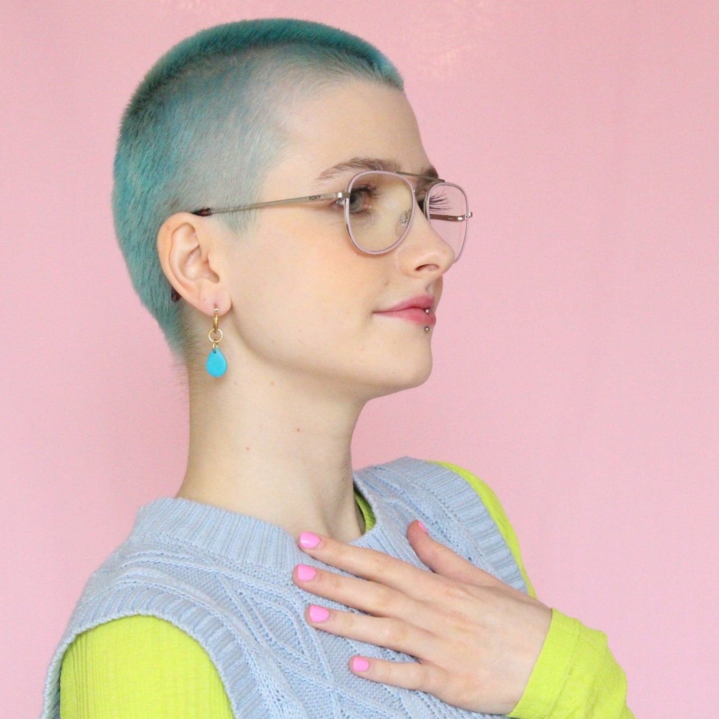 Turquoise Nerrisa Hoop Earrings