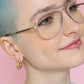 Gold Caterpillar Hoop Earrings